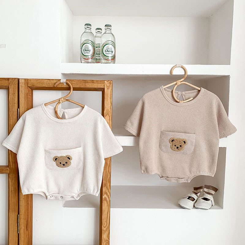 Summer  One Piece Bear Bodysuits Short Sleeve